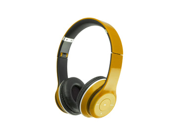 Yellow Bluetooth headphones